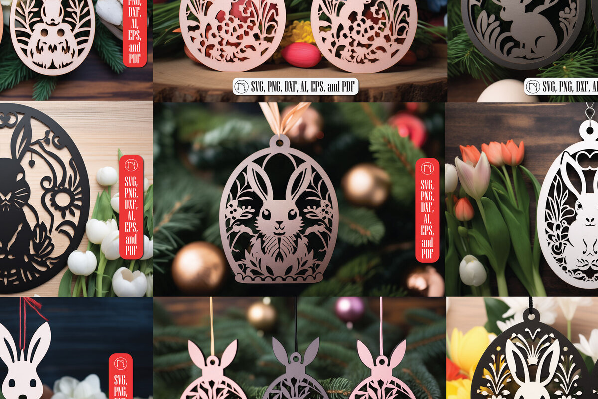 Intra απο ξύλο plywood 3mm-4mm πάχος - Cricut Πασχαλινό Laser Cut  Bundle Δίασταση 4x4 cm INTRAFABR-91436634