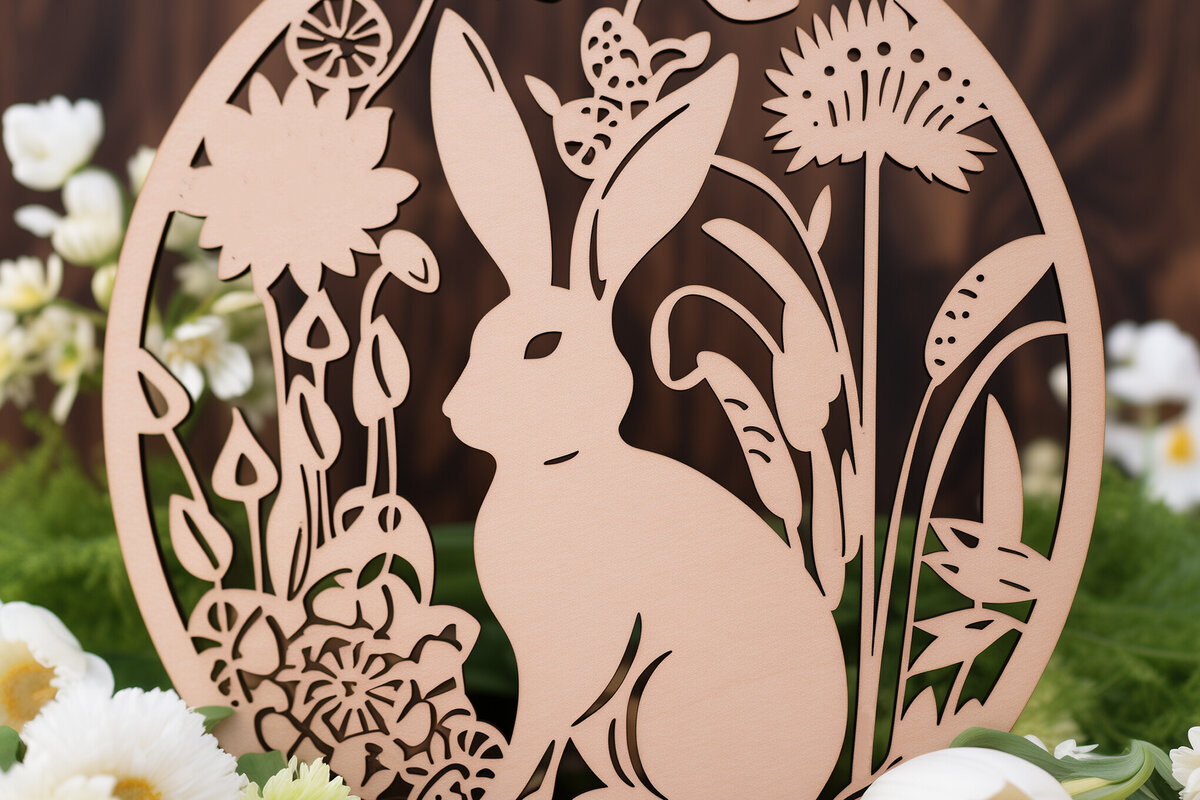 Intra απο ξύλο plywood 3mm-4mm πάχος - Cricut Πασχαλινό Laser Cut   Δίασταση 4x4 cm INTRAFABR-90879497