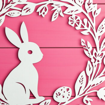 Intra απο ξύλο plywood 3mm-4mm πάχος - Cricut Πασχαλινό στεφάνι με λαγουδάκι Cut Δίασταση 4x4 cm INTRAFABR-115601916 - Image 1
