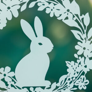 Intra απο ξύλο plywood 3mm-4mm πάχος - Cricut Πασχαλινό στεφάνι με λαγουδάκι  Cut Δίασταση 4x4 cm INTRAFABR-115628157