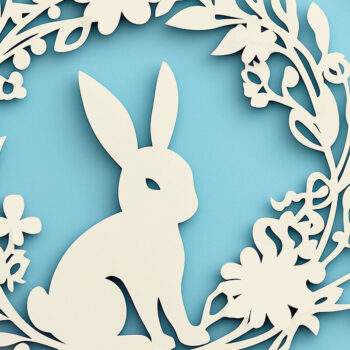 Intra απο ξύλο plywood 3mm-4mm πάχος - Cricut Πασχαλινό στεφάνι με λαγουδάκι Cut Δίασταση 4x4 cm INTRAFABR-115628489 - Image 1