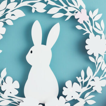 Intra απο ξύλο plywood 3mm-4mm πάχος - Cricut Πασχαλινό στεφάνι με λαγουδάκι Cut Δίασταση 4x4 cm INTRAFABR-115559506 - Image 1