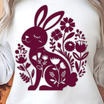 Intra απο ξύλο plywood 3mm-4mm πάχος - Πακέτο Cricut Floral Easter Bunny Δίασταση 15x15 cm INTRAFABR-114175307 - Image 5