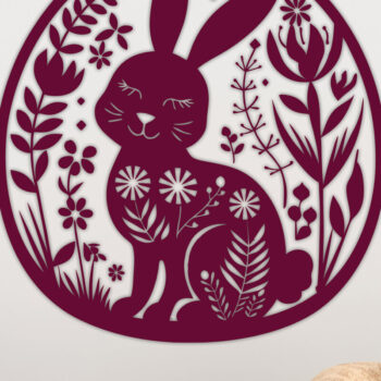 Intra απο ξύλο plywood 3mm-4mm πάχος - Πακέτο Cricut Floral Easter Bunny Δίασταση 15x15 cm INTRAFABR-114175307 - Image 6