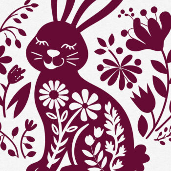 Intra απο ξύλο plywood 3mm-4mm πάχος - Πακέτο Cricut Floral Easter Bunny Δίασταση 15x15 cm INTRAFABR-114175307 - Image 7
