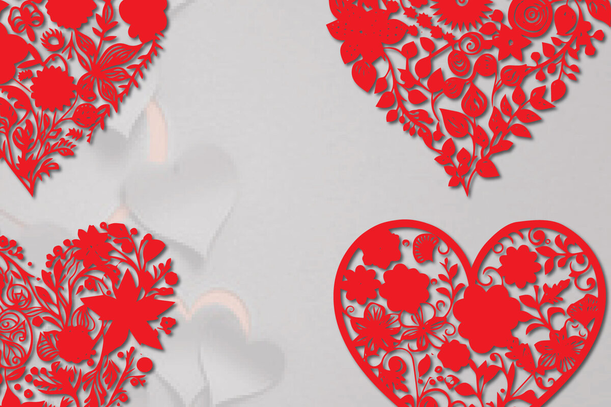 Intra απο ξύλο plywood 3mm-4mm πάχος - Πακέτο Cricut Floral Flower Heart  Δίασταση 20x20 cm INTRAFABR-86299260