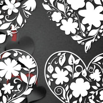 Intra απο ξύλο plywood 3mm-4mm πάχος - Πακέτο Cricut Floral Flower Heart  Δίασταση 20x20 cm INTRAFABR-86300818 - Image 2