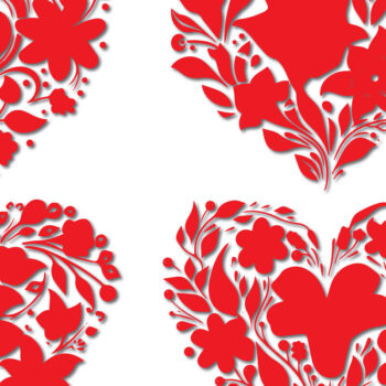 Intra απο ξύλο plywood 3mm-4mm πάχος - Πακέτο Cricut Floral Flower Heart  Δίασταση 20x20 cm INTRAFABR-86300818 - Image 5