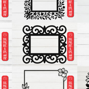 Intra απο ξύλο plywood 3mm-4mm πάχος - Πακέτο Cricut Floral Μεταλλικό Πλαίσιο  Δίασταση 20x25 cm INTRAFABR-122312007 - Image 1