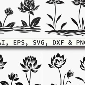 Intra απο ξύλο plywood 3mm-4mm πάχος - Πακέτο Cricut Floral Water Lily  Δίασταση 30x20 cm INTRAFABR-80499216