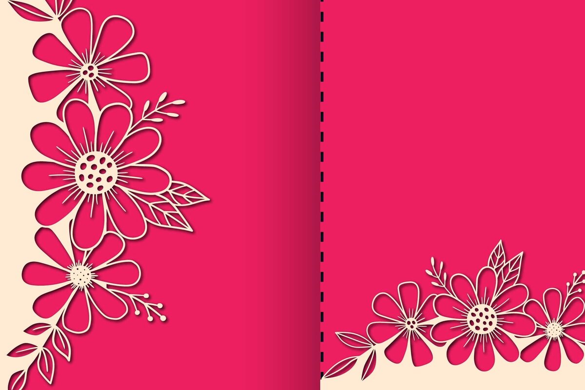 Intra απο ξύλο plywood 3mm-4mm πάχος - Πακέτο κάρτας γάμου Cricut Floral  Δίασταση 20x20 cm INTRAFABR-70321171