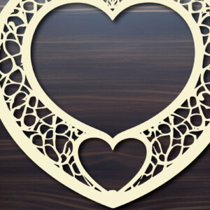 Intra απο ξύλο plywood 3mm-4mm πάχος -  Cricut Flower Heart  Cut Δίασταση 4x4 cm INTRAFABR-89654449