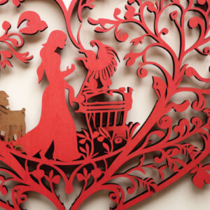 Intra απο ξύλο plywood 3mm-4mm πάχος -  Cricut Flower Heart  Cut Δίασταση 4x4 cm INTRAFABR-89660743