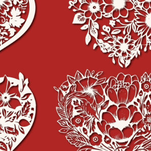 Intra απο ξύλο plywood 3mm-4mm πάχος - Πακέτο υ Cricut Flower Heart  Cut Δίασταση 4x4 cm INTRAFABR-89607632