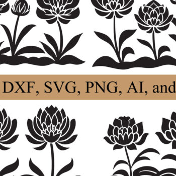 Intra απο ξύλο plywood 3mm-4mm πάχος - Πακέτο υ Cricut Flowers  Cut Δίασταση 30x20 cm INTRAFABR-80786235 - Image 1