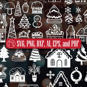 Intra απο ξύλο plywood 3mm-4mm πάχος - Σετ Cricut Frosty Christmas Delights  Δίασταση 6x6 cm INTRAFABR-81263843