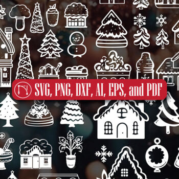 Intra απο ξύλο plywood 3mm-4mm πάχος - Σετ Cricut Frosty Christmas Delights  Δίασταση 6x6 cm INTRAFABR-81263843 - Image 1