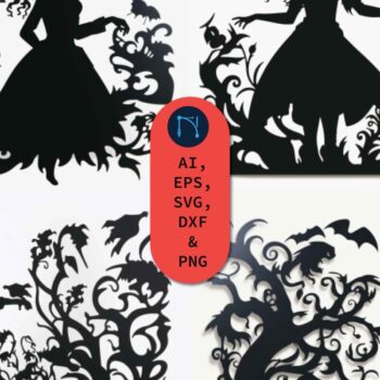 Intra απο ξύλο plywood 3mm-4mm πάχος - Πακέτο Cricut Ghost in the Forest Δίασταση 15x15 cm INTRAFABR-80206222 - Image 1