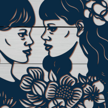 Intra απο ξύλο plywood 3mm-4mm πάχος - Cricut Girls with Flowers Σετ Δίασταση 4x4 cm INTRAFABR-91038307 - Image 1