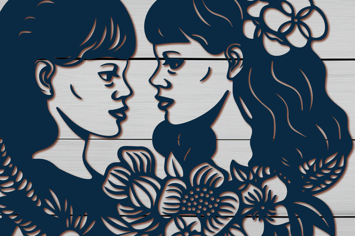 Intra απο ξύλο plywood 3mm-4mm πάχος - Cricut Girls with Flowers Σετ  Δίασταση 4x4 cm INTRAFABR-91038307