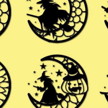 Intra απο ξύλο plywood 3mm-4mm πάχος - Cricut Halloween Witch with Moon Set Δίασταση 15x15 cm INTRAFABR-77552624 - Image 1