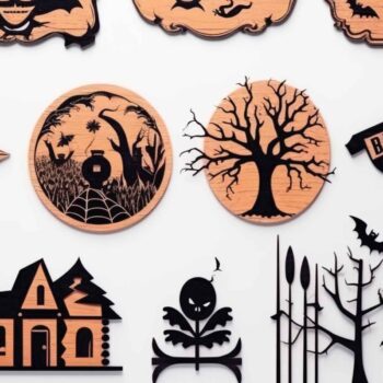 Intra απο ξύλο plywood 3mm-4mm πάχος - Πακέτο  Ξύλινων πινακίδων Cricut Halloween Δίασταση 15x15 cm INTRAFABR-80703466 - Image 2