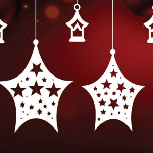 Intra απο ξύλο plywood 3mm-4mm πάχος - Πακέτο Cricut Hanging Holiday Star  Δίασταση 6x6 cm INTRAFABR-82906425