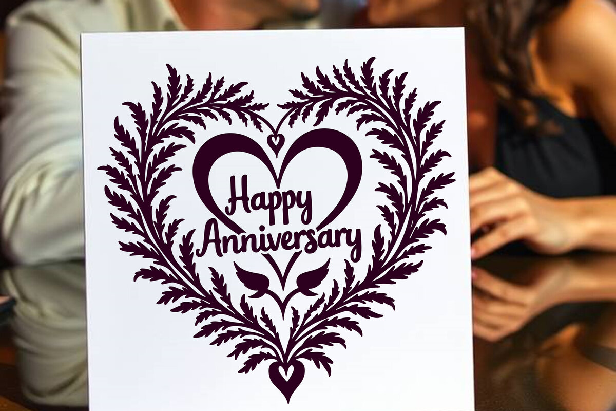 Intra απο ξύλο plywood 3mm-4mm πάχος - Cricut Happy Anniversary Card  Δίασταση 20x20 cm INTRAFABR-119775978