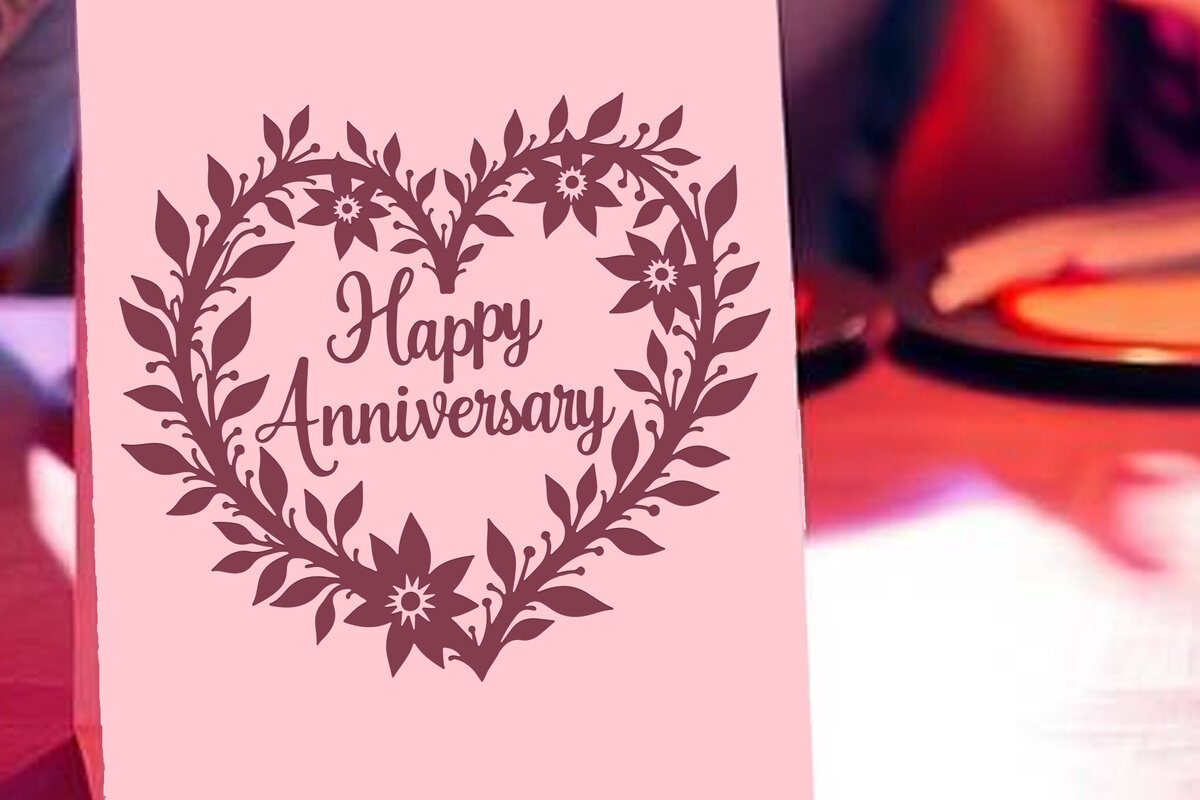 Intra απο ξύλο plywood 3mm-4mm πάχος - Cricut Happy Anniversary Card  Δίασταση 20x20 cm INTRAFABR-119775989