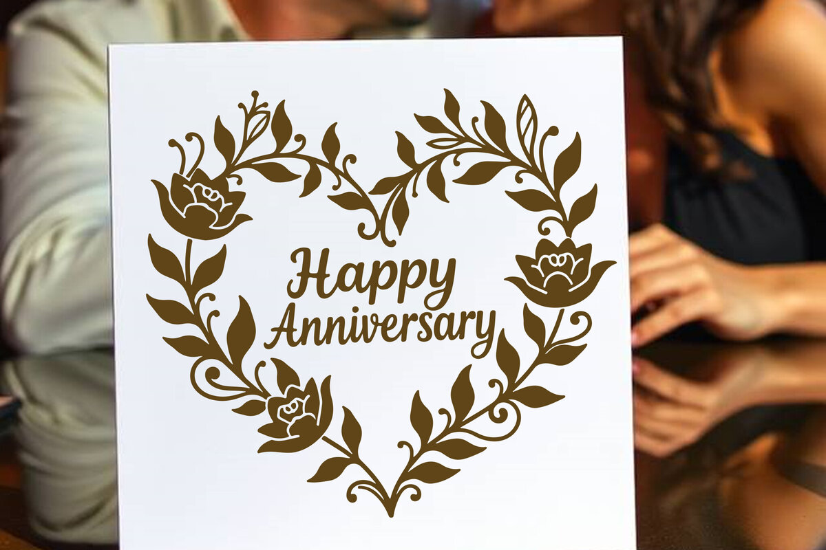 Intra απο ξύλο plywood 3mm-4mm πάχος - Cricut Happy Anniversary Card  Δίασταση 20x20 cm INTRAFABR-119776013