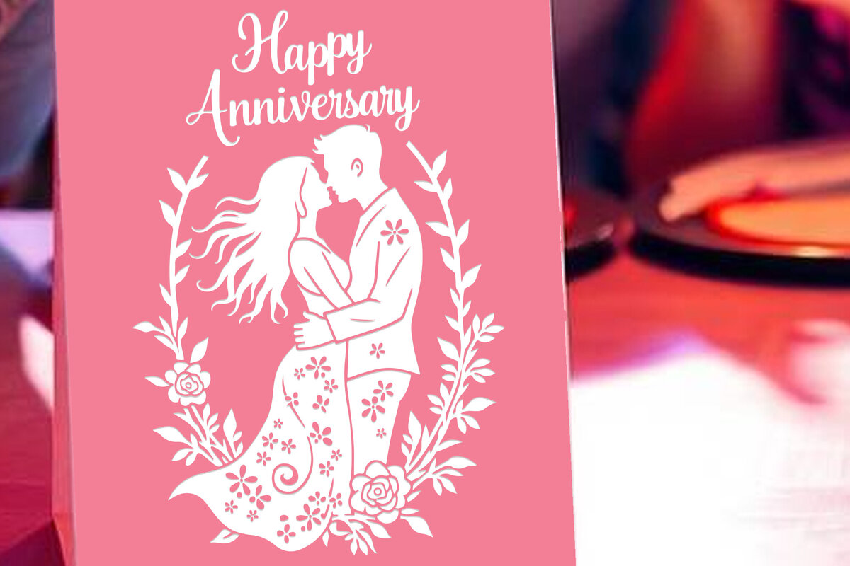 Intra απο ξύλο plywood 3mm-4mm πάχος - Cricut Happy Anniversary Card  Δίασταση 20x20 cm INTRAFABR-119775813