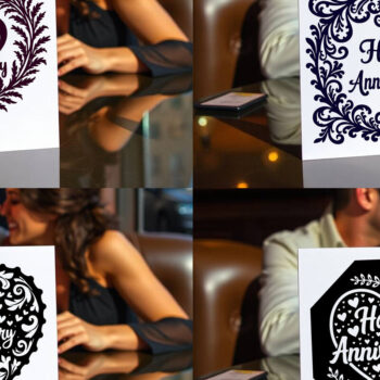 Intra απο ξύλο plywood 3mm-4mm πάχος - Πακέτο κάρτας Cricut Happy Anniversary Δίασταση 20x20 cm INTRAFABR-119820815 - Image 1