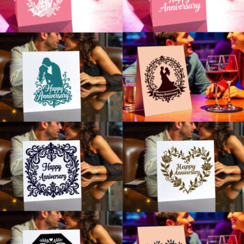 Intra απο ξύλο plywood 3mm-4mm πάχος - Πακέτο  κάρτας Cricut Happy Anniversary Δίασταση 20x20 cm INTRAFABR-119820894 - Image 1