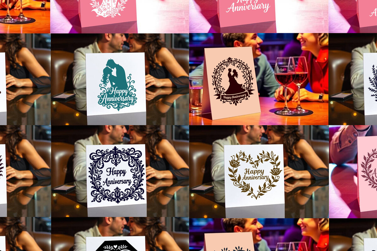 Intra απο ξύλο plywood 3mm-4mm πάχος - Πακέτο  κάρτας Cricut Happy Anniversary Δίασταση 20x20 cm INTRAFABR-119820894