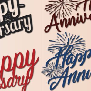 Intra απο ξύλο plywood 3mm-4mm πάχος - Πακέτο Cricut Happy Anniversary  Δίασταση 25x25 cm INTRAFABR-44874304