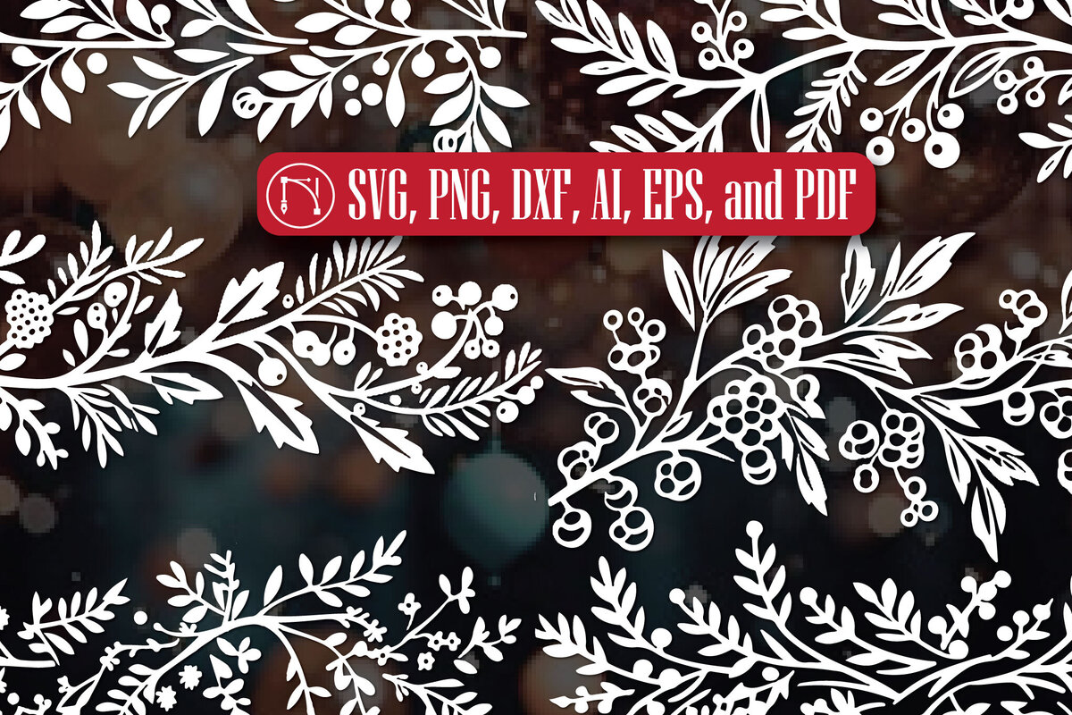 Intra απο ξύλο plywood 3mm-4mm πάχος - Πακέτο Cricut Holly Jolly Graphics  Δίασταση 4x4 cm INTRAFABR-81260129