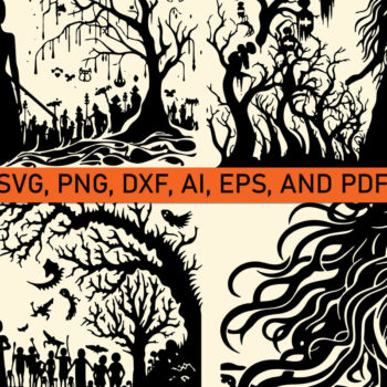 Intra απο ξύλο plywood 3mm-4mm πάχος - Πακέτο Cricut Horror Halloween  Δίασταση 15x15 cm INTRAFABR-81422965 - Image 1