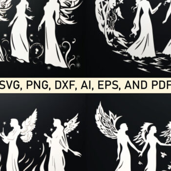 Intra απο ξύλο plywood 3mm-4mm πάχος - Πακέτο  Cricut Joyful Angels Δίασταση 4x4 cm INTRAFABR-81558032 - Image 1