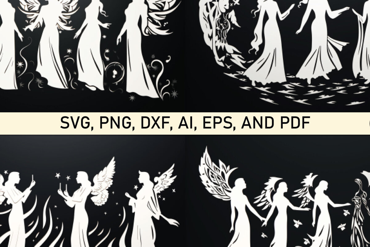 Intra απο ξύλο plywood 3mm-4mm πάχος - Πακέτο  Cricut Joyful Angels Δίασταση 4x4 cm INTRAFABR-81558032