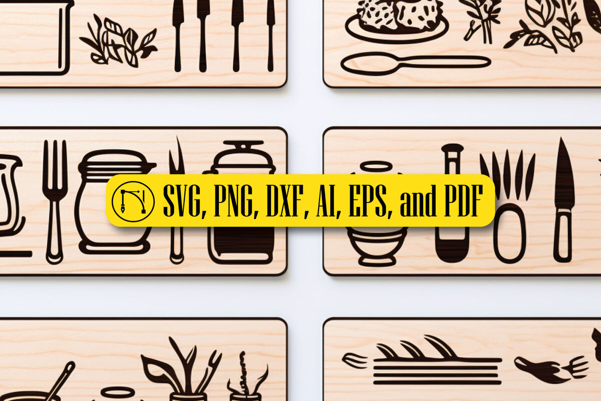 Intra απο ξύλο plywood 3mm-4mm πάχος - Πακέτο Cricut Kitchen Decor  Δίασταση 40x50 cm INTRAFABR-82770036