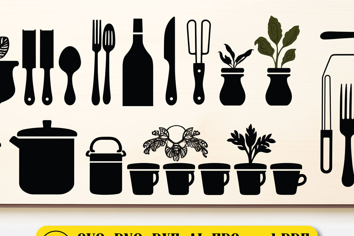 Intra απο ξύλο plywood 3mm-4mm πάχος - Πακέτο Cricut Kitchen Decor  Δίασταση 40x50 cm INTRAFABR-82770970