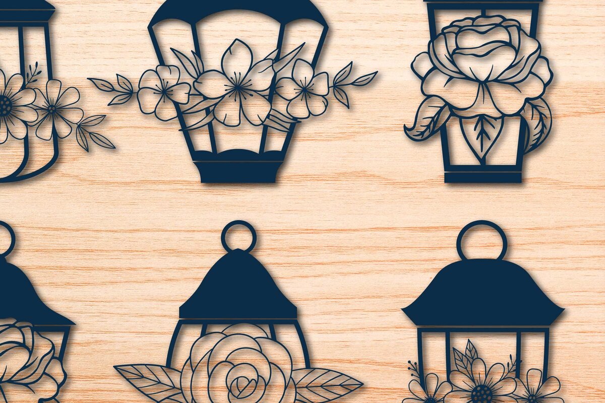 Intra απο ξύλο plywood 3mm-4mm πάχος - Πρότυπο δέσμης  Decor φαναριού Cricut Δίασταση 25x25 cm INTRAFABR-67241471