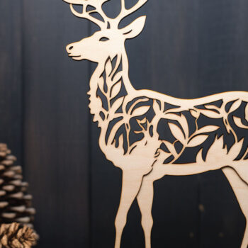Intra απο ξύλο plywood 3mm-4mm πάχος - Cricut Laser Cut Deer Decor Δίασταση 30x20 cm INTRAFABR-88577400 - Image 1