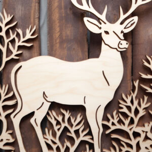 Intra απο ξύλο plywood 3mm-4mm πάχος - Cricut Laser Cut Deer  Decor Δίασταση 30x20 cm INTRAFABR-88574938