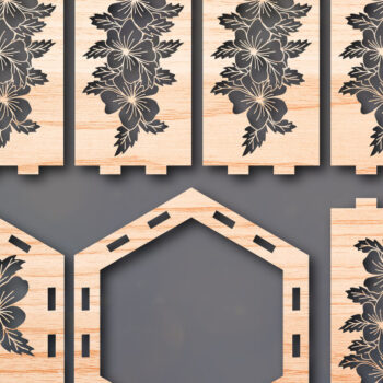 Intra απο ξύλο plywood 3mm-4mm πάχος - Cricut Laser Cut Flower Lantern Δίασταση 25x25 cm INTRAFABR-48670229 - Image 1