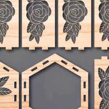 Intra απο ξύλο plywood 3mm-4mm πάχος - Cricut Laser Cut Flower Lantern Δίασταση 25x25 cm INTRAFABR-48671246 - Image 1