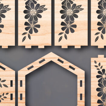 Intra απο ξύλο plywood 3mm-4mm πάχος - Cricut Laser Cut Flower Lantern  Δίασταση 25x25 cm INTRAFABR-48656321 - Image 1