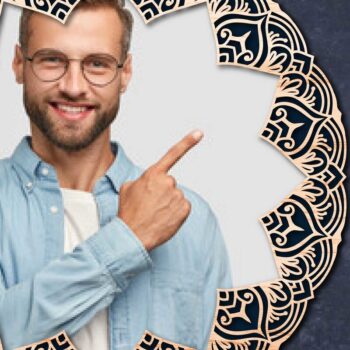 Intra απο ξύλο plywood 3mm-4mm πάχος - Cricut Laser Cut Mandala Κορνίζα Δίασταση 30x30 cm INTRAFABR-59278741 - Image 1