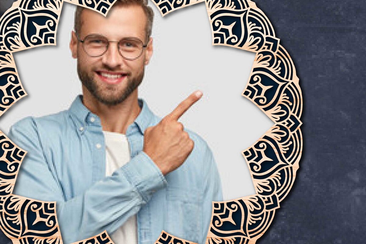 Intra απο ξύλο plywood 3mm-4mm πάχος - Cricut Laser Cut Mandala Κορνίζα  Δίασταση 30x30 cm INTRAFABR-59278741