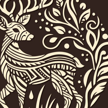 Intra απο ξύλο plywood 3mm-4mm πάχος - Cricut Laser Cut Panno Deer  Δίασταση 40x50 cm INTRAFABR-88510707 - Image 1